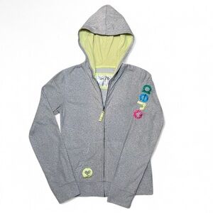 Y2K Aeropostale Full Zip Hoodie Rainbow Spell Out Logo - Size Medium